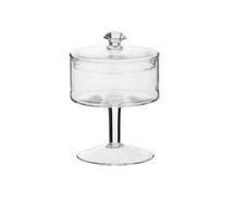 BARATTOLO VETRO SOFFIATO CON PIEDE+COPERCHIO CM.17 13-286E