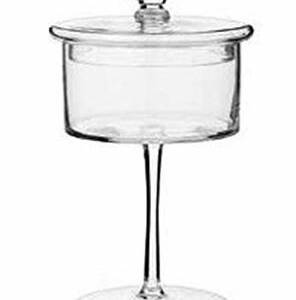 BARATTOLO VETRO SOFFIATO CON COPERCHIO+COP.CM.17 H.30 13286D