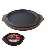 PIATTO SERVIRE GHISA CON VASSOIO LEGNO CM.21 A/480MB ILSA