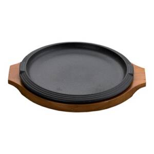 PIATTO SERVIRE GHISA CON VASSOIO LEGNO CM.26 A/480MB30