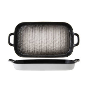 SHADE NERO/TEGAME RETT.2 manici CM.25,6X16H.3 (con manici 30,8)
new bone china A/141409