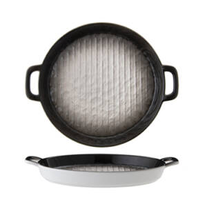 SHADE NERO/TEGAME TONDO con 2 manici CM.23,6X.3 (con manici 28,5)
new bone china A/141408