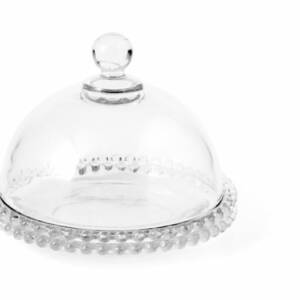 COLLIER/PIATTO C/CUPOLA VETRO PERLINATA CM.19,5