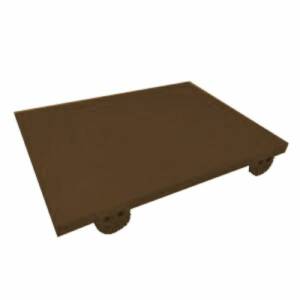 TAGLIERE POLIETILENE cm.60X40X2 CON FERMI/LISTELLO MARRONE