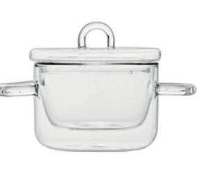 THERMIC GLASS/PENTOLINO CON MANICI E COP.CL.25 CM.9,5 A/11643 BORMIOLI L.