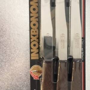 CF.6 COLTELLI TAVOLA LEGNO MOGANO A/60006M BONOMI