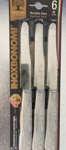 CF.6 COLTELLI TAVOLA LEGNO SBIANCATO A/60006S BONOMI