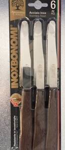 CF.6 COLTELLI TAVOLA LEGNO MOGANO A/60006M BONOMI